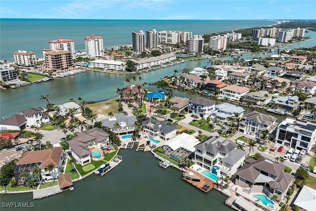 152 Conners Ave, Naples, FL 34108 - drone / aerial view featuring a water view and a residential view