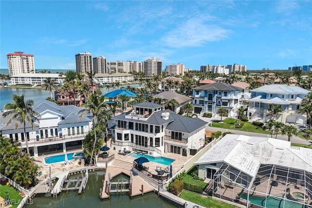 152 Conners Ave, Naples, FL 34108 - drone / aerial view with a city view and a water view