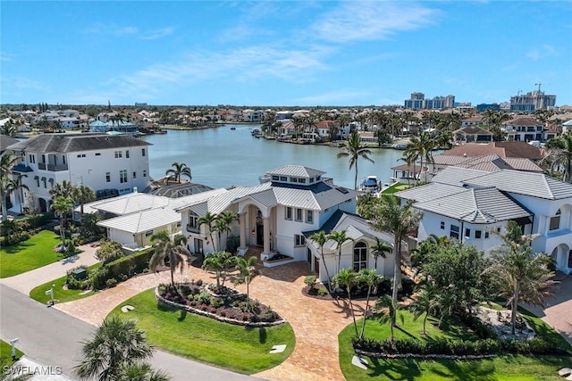 152 Conners Ave, Naples, FL 34108 - aerial view featuring a water view and a residential view