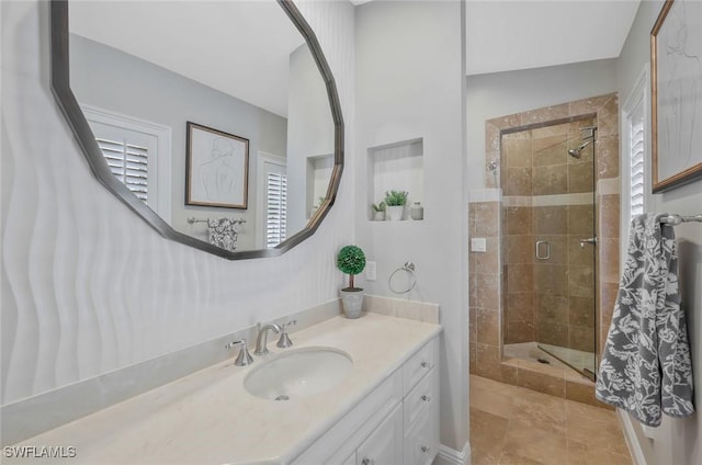 152 Conners Ave, Naples, FL 34108 - bathroom with vanity and a stall shower