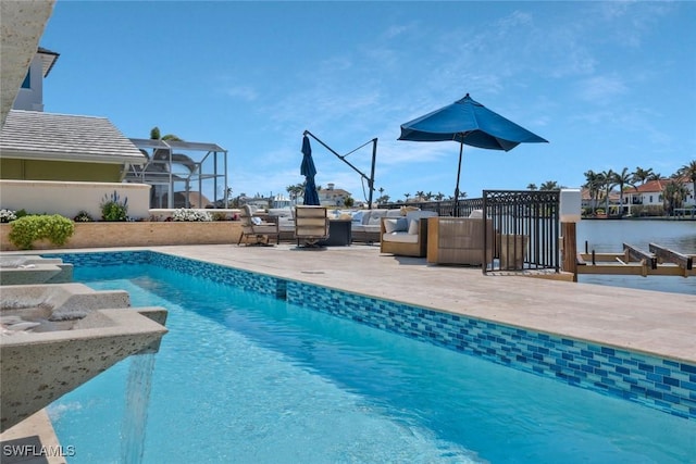 152 Conners Ave, Naples, FL 34108 - view of swimming pool with outdoor lounge area, a patio area, and a fenced in pool