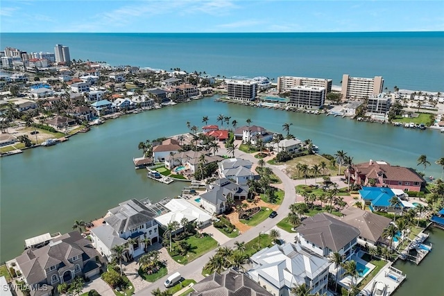 152 Conners Ave, Naples, FL 34108 - drone / aerial view featuring a water view and a residential view