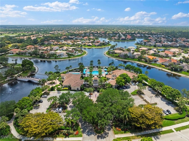 2389 Leafshine Ln, Naples, FL 34119 - birds eye view of property featuring a water view and a residential view