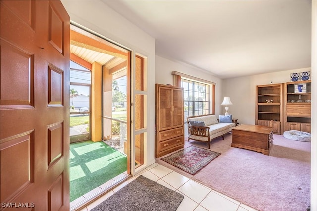 interior space featuring tile patterned flooring