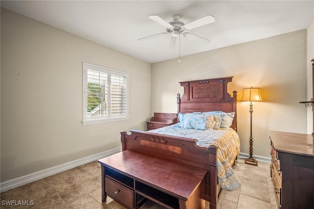 2651 Citrus Lake Dr Unit D203, Naples, FL 34109 - bedroom with ceiling fan, baseboards, and light tile patterned flooring