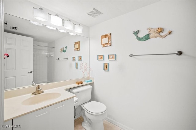 2651 Citrus Lake Dr Unit D203, Naples, FL 34109 - full bathroom featuring vanity, visible vents, a shower, and toilet