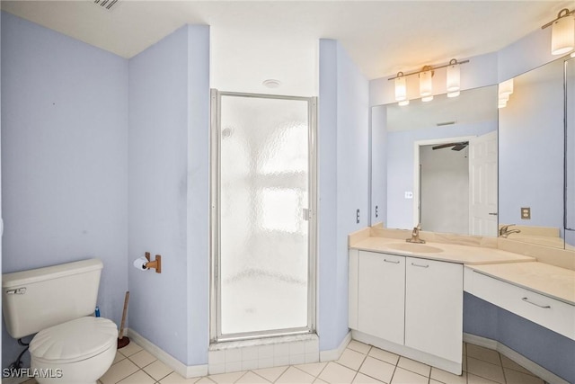 2651 Citrus Lake Dr Unit D203, Naples, FL 34109 - bathroom featuring baseboards, a shower stall, toilet, and vanity