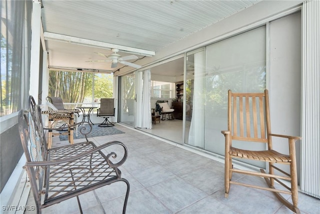 1514 Canal St, Lehigh Acres, FL 33936 - sunroom with ceiling fan and a healthy amount of sunlight
