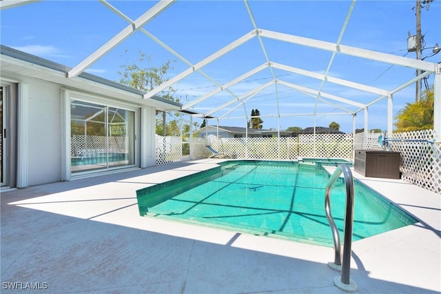 1514 Canal St, Lehigh Acres, FL 33936 - view of pool featuring a lanai, fence, and a patio area