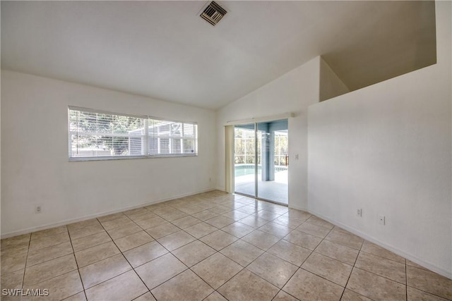 4355 SW 21st Pl, Cape Coral, FL 33914 - unfurnished room with light tile patterned floors and high vaulted ceiling