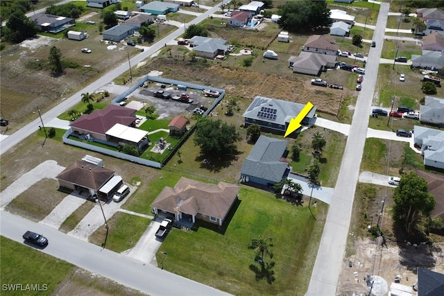 aerial view featuring a residential view