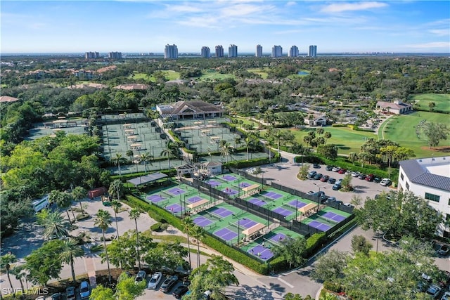 aerial view of property's location featuring nearby urban area