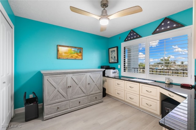 4835 Bonita Beach Rd Unit 407, Bonita Springs, FL 34135 - home office with light wood-type flooring and ceiling fan