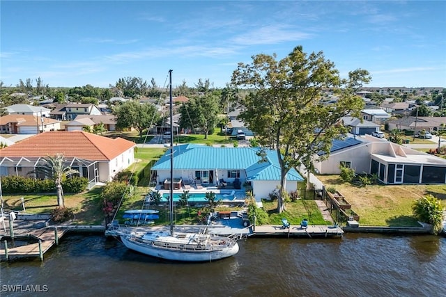 2135 SE 15th St, Cape Coral, FL 33990 - aerial perspective of suburban area with a large body of water