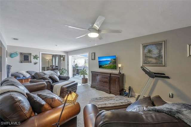 2135 SE 15th St, Cape Coral, FL 33990 - living area with ceiling fan and carpet flooring