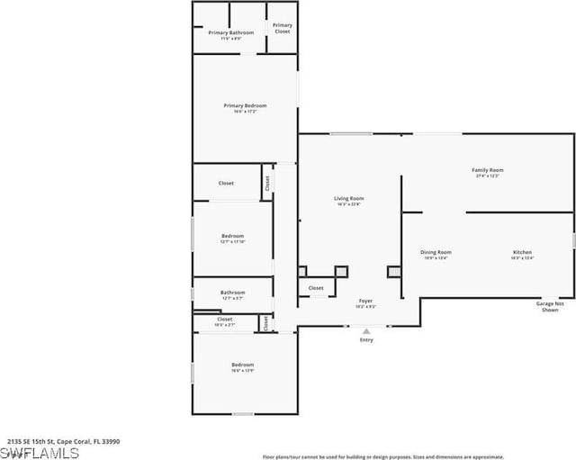 2135 SE 15th St, Cape Coral, FL 33990 - view of floor plan / room layout