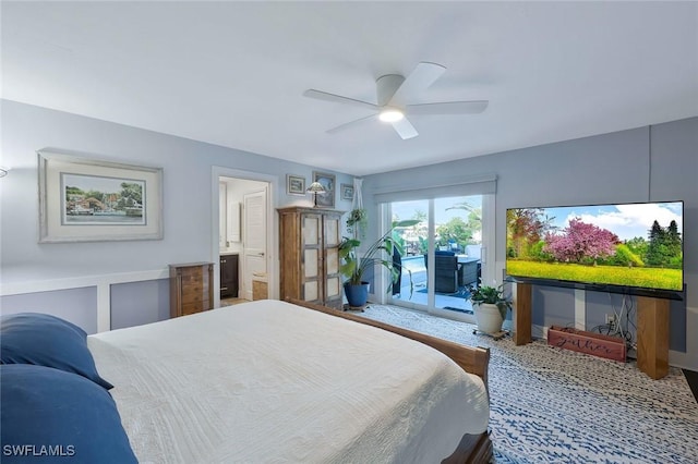 2135 SE 15th St, Cape Coral, FL 33990 - bedroom with access to outside and ceiling fan