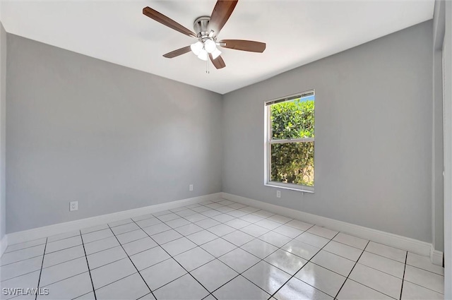 27375 Imperial Oaks Cir, Bonita Springs, FL 34135 - empty room featuring light tile patterned floors, baseboards, and a ceiling fan