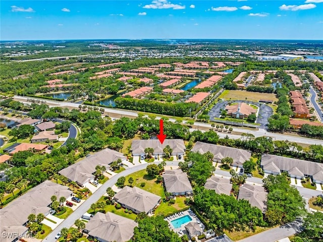 20657 Country Barn Dr, Estero, FL 33928 - aerial view featuring a residential view and a water view