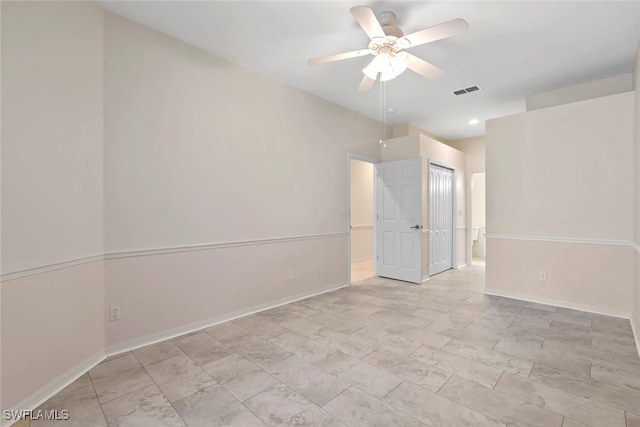 20657 Country Barn Dr, Estero, FL 33928 - empty room with ceiling fan, baseboards, and visible vents