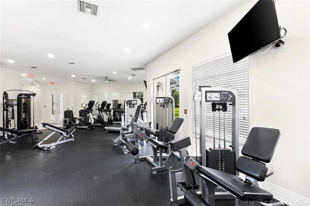 7099 Pond Cypress Ct Unit 102, Naples, FL 34109 - workout area with baseboards and recessed lighting