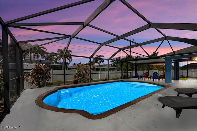3322 SW 29th Ave, Cape Coral, FL 33914 - view of swimming pool with a fenced backyard, a fenced in pool, a patio, and a lanai