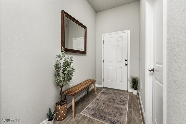 2112 NE 4th Place, Cape Coral, FL 33909 - doorway featuring baseboards and wood tiled floors