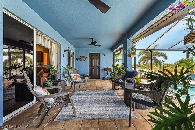 26 NW 29th Pl, Cape Coral, FL 33993 - view of patio with a lanai and ceiling fan