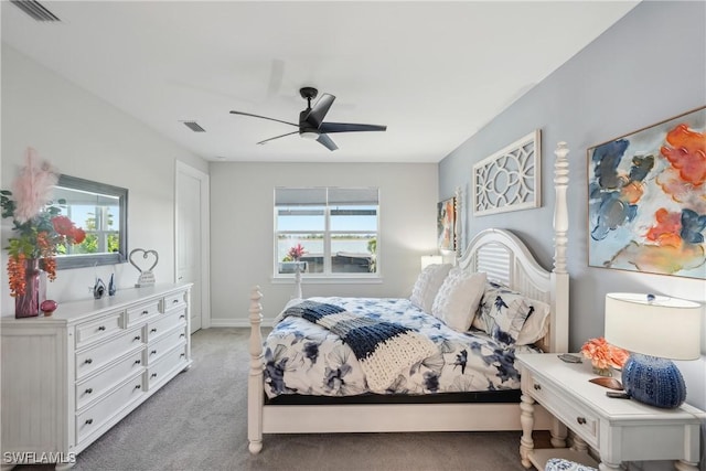 847 Stonewater Lake Ter, Cape Coral, FL 33993 - bedroom featuring light carpet, ceiling fan, and baseboards