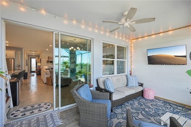 847 Stonewater Lake Ter, Cape Coral, FL 33993 - view of patio / terrace with a ceiling fan