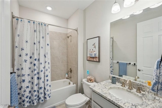 847 Stonewater Lake Ter, Cape Coral, FL 33993 - full bathroom featuring shower / bath combination with curtain, toilet, and vanity
