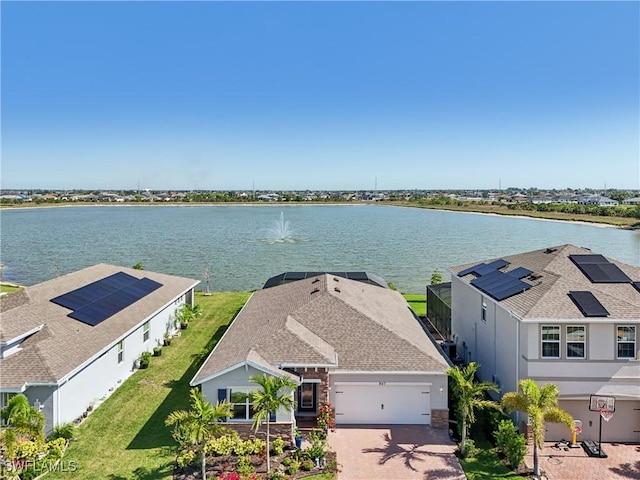 847 Stonewater Lake Ter, Cape Coral, FL 33993 - aerial view of property and surrounding area with a nearby body of water