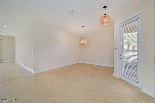 10486 Winged Elm Ln, Fort Myers, FL 33913 - unfurnished room with a chandelier and light tile patterned floors