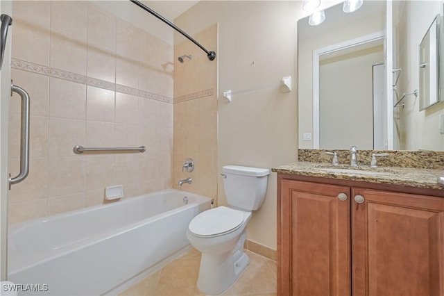 10486 Winged Elm Ln, Fort Myers, FL 33913 - bathroom featuring shower / tub combination, vanity, and tile patterned floors
