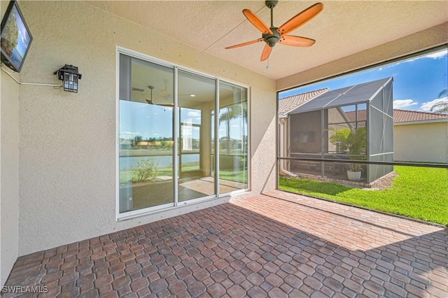 10486 Winged Elm Ln, Fort Myers, FL 33913 - unfurnished sunroom featuring ceiling fan