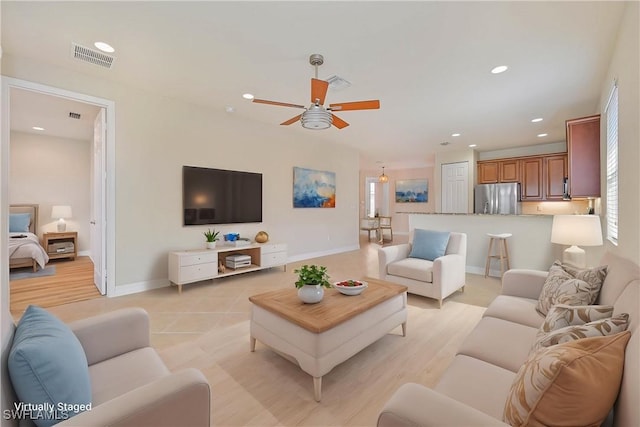10486 Winged Elm Ln, Fort Myers, FL 33913 - living room with ceiling fan and recessed lighting