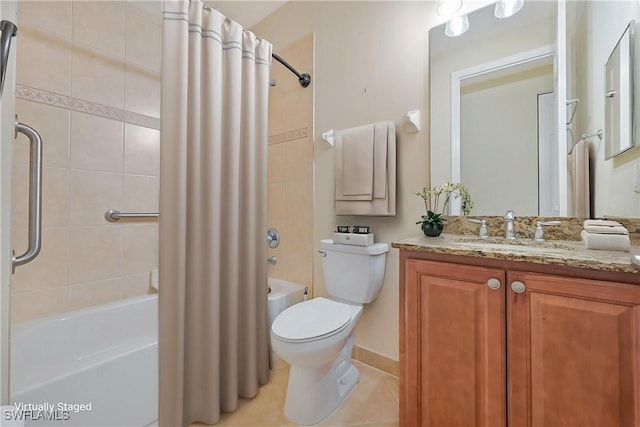 10486 Winged Elm Ln, Fort Myers, FL 33913 - full bath with shower / bath combination with curtain, vanity, and tile patterned floors