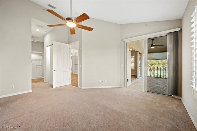 unfurnished bedroom featuring baseboards, carpet flooring, and access to outside
