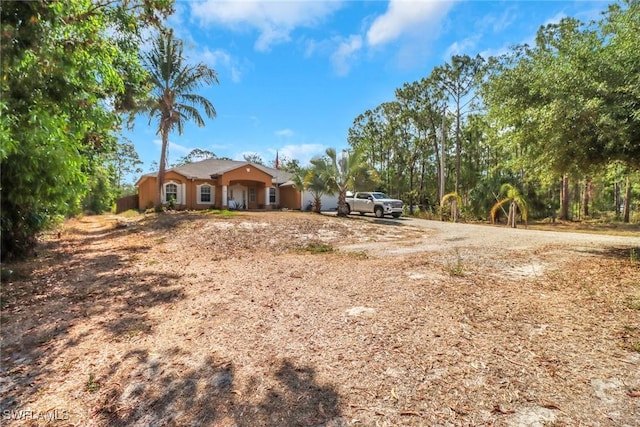view of single story home