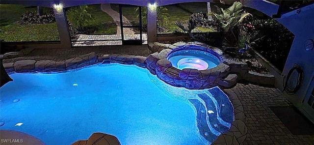 2061 Santa Barbara Blvd, Naples, FL 34116 - outdoor pool with an in-ground hot tub and a lanai