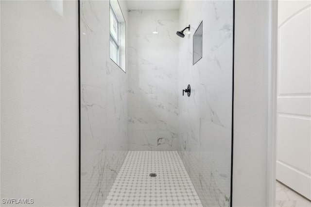 8 Cleat Ct, Placida, FL 33946 - bathroom featuring a marble finish shower and marble finish floors