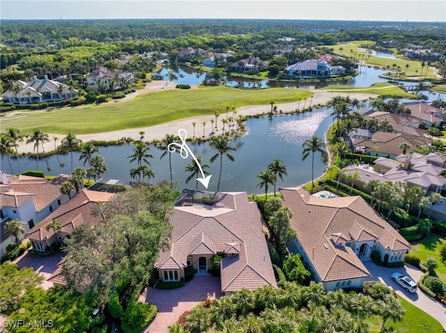 1716 Venezia Way, Naples, FL 34105 - aerial view of residential area with a golf course and a nearby body of water