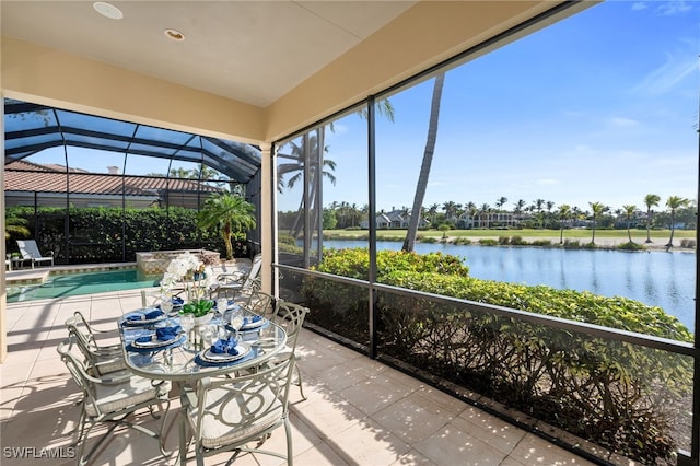 1716 Venezia Way, Naples, FL 34105 - sunroom / solarium with a water view