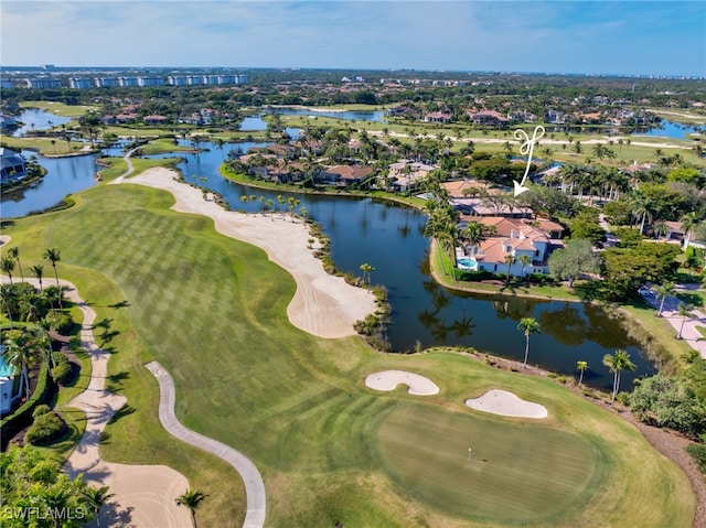1716 Venezia Way, Naples, FL 34105 - aerial perspective of suburban area with a local golf course and a nearby body of water