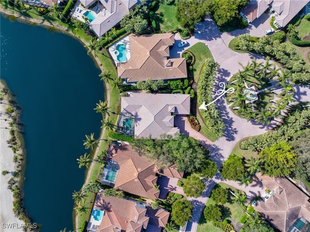 1716 Venezia Way, Naples, FL 34105 - aerial overview of property's location featuring a nearby body of water and nearby suburban area