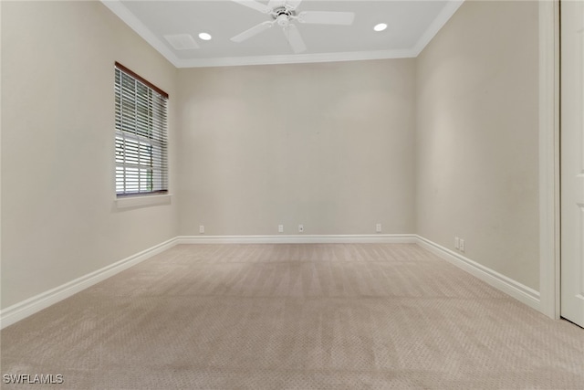 14070 Tivoli Ter, Bonita Springs, FL 34135 - empty room with crown molding, baseboards, and light carpet