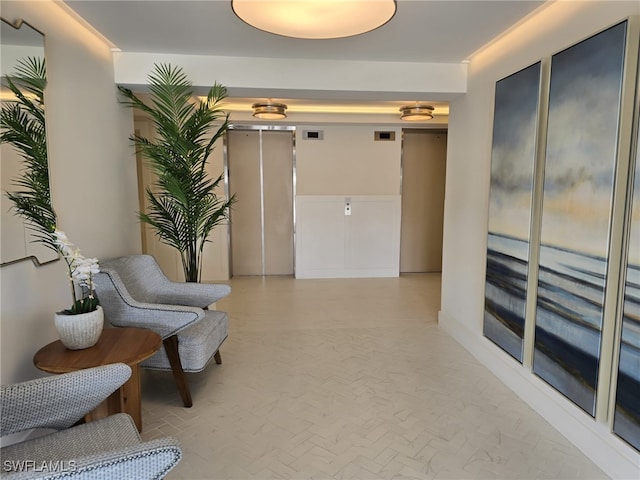 hallway with elevator