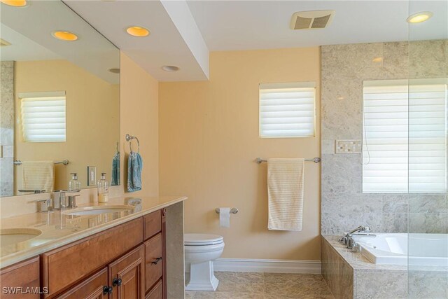 419 Pine Ave, Naples, FL 34108 - full bathroom with plenty of natural light, visible vents, baseboards, and a bath
