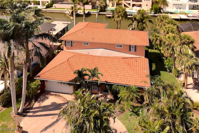 419 Pine Ave, Naples, FL 34108 - birds eye view of property with a water view and a residential view