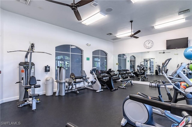 14696 Indigo Lakes Cir, Naples, FL 34119 - workout area with visible vents and ceiling fan